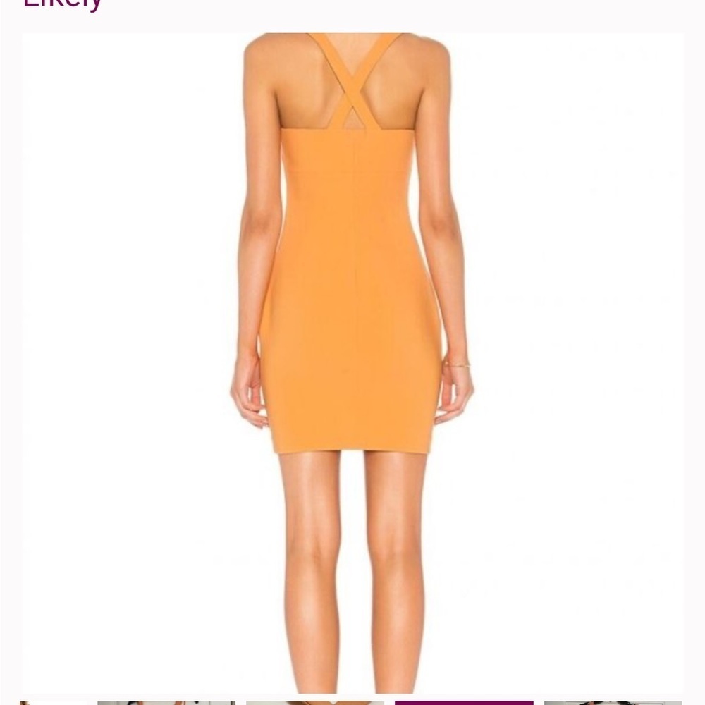 Likely ‘Nahla’ mini dress in tangerine orange. From Revolve. Size 10.